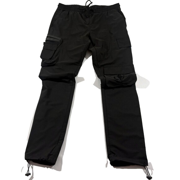 American Stitch Pants Mens Black Poly Stretch Tactical Cargo Pockets Jogger XL - Picture 1 of 11